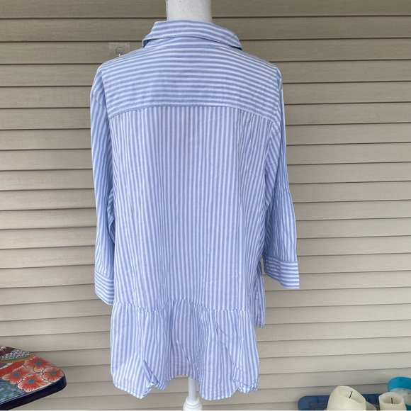 Chelsea Studio Striped Embroidered Tunic Top Size 1X (22/24) - Picture 4 of 11